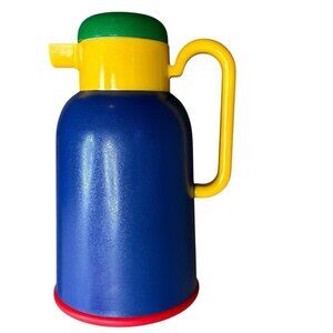 VTG 80s Postmodern Design Phoenix Vacuum Flask Insulated Thermal Jug Colorful
